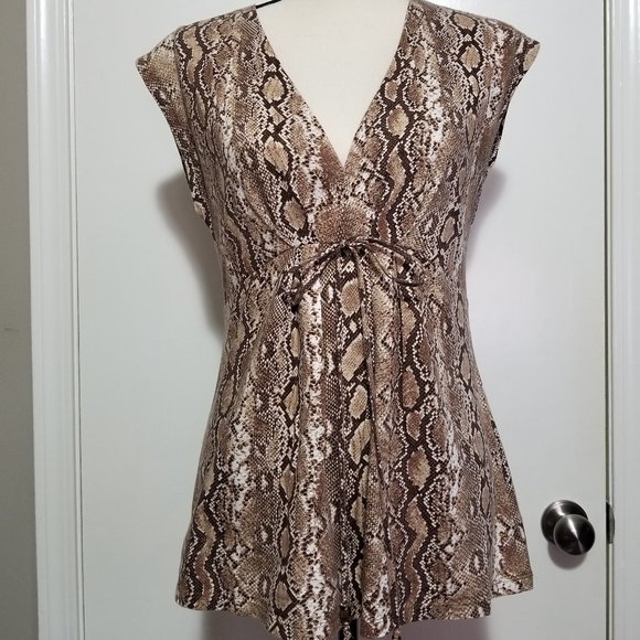 MICHAEL Michael Kors Python Print A-Line Sleeveless Top - Picture 1 of 3